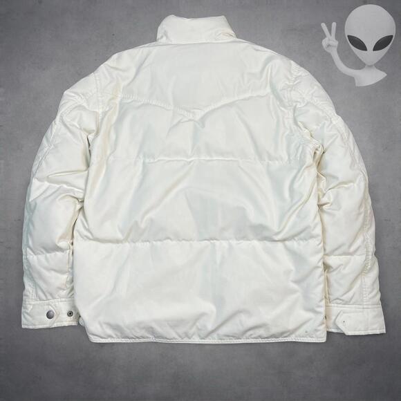 Ralph Lauren Men's Medium White Cream Puffer Jacket vintage - Picture 8 of 8